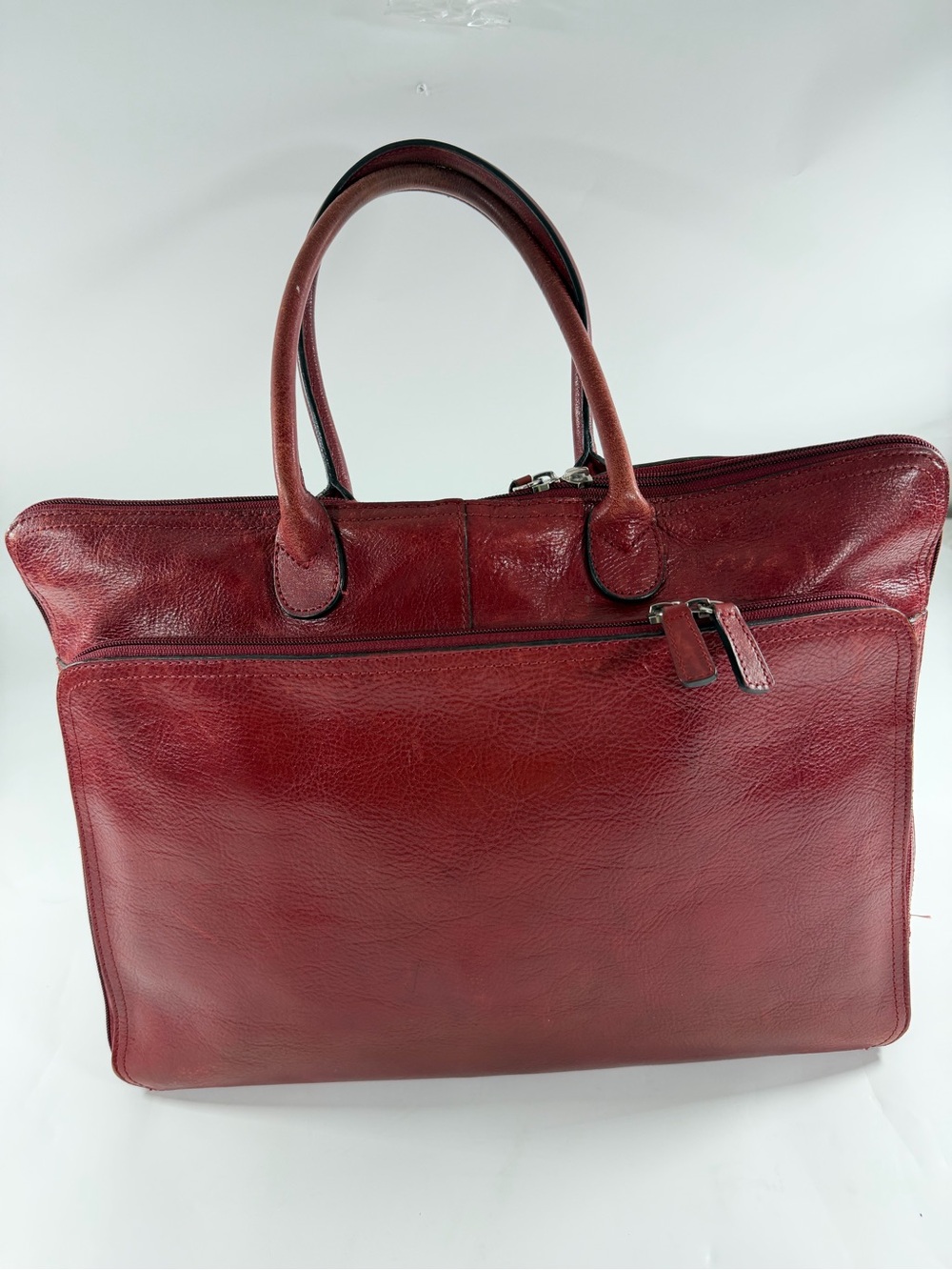 Wilsons Leather Burgundy Laptop Tote Business Briefcase Organizer Quiet Luxury - Picture 2 of 16